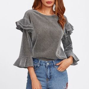 Silver Metallic Blouse
